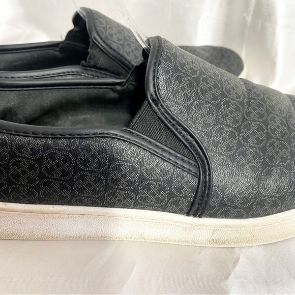 DAISY FUENTES faux leather logo print elastic gussets thick sole slip on shoes 8 - Picture 4 of 8